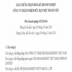 CÔNG TY TNHH FSS MANAGEMENT VIỆT NAM