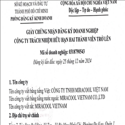 CÔNG TY TNHH MIRACOOL VIỆT NAM