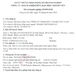 CÔNG TY TNHH MTV TOAMI VIỆT NAM
