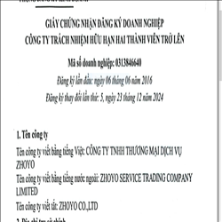 CÔNG TY TNHH THƯƠNG MẠI DỊCH VỤ ZHOYO