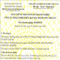 CÔNG TY TRÁCH NHIỆM HỮU HẠN GIÁO DỤC VÀ ĐÀO TẠO GK
