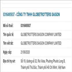 CÔNG TY TNHH GLOBETROTTERS SAIGON