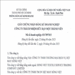CÔNG TY TNHH THƯƠNG MẠI DỊCH VỤ DỆT MAY HỒNG VIỆT