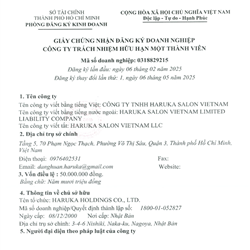 CÔNG TY TNHH HARUKA SALON VIETNAM