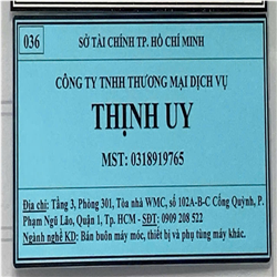CÔNG TY TNHH THƯƠNG MẠI DỊCH VỤ THỊNH UY