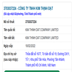 CÔNG TY TNHH VẬT LIỆU KIM THỊNH ĐẠT