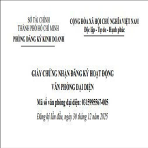 VĂN PHÒNG ĐẠI DIỆN 3 CÔNG TY TNHH AGARI