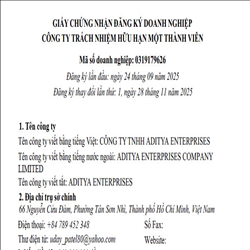 CÔNG TY TNHH ADITYA ENTERPRISES