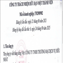 CÔNG TY TNHH THƯƠNG MẠI DỊCH VỤ SIÊU NHẤT