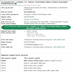 CÔNG TY TNHH THƯƠNG MẠI CÔNG NGHIỆP KINEAQUA