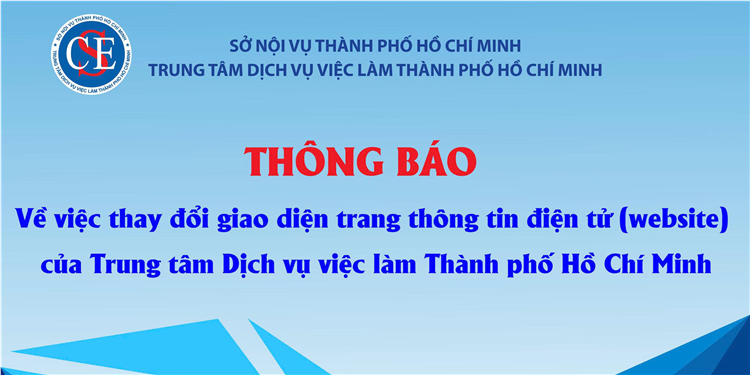 THÔNG BÁO VỀ VIỆC THAY ĐỔI GIAO DIỆN WEBSITE TRUNG TÂM DỊCH VỤ VIỆC LÀM TP.HỒ CHÍ MINH