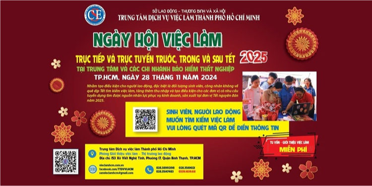 Ngày Hội Việc Làm Trực Tiếp và Trực Tuyến Trước, trong và Sau Tết 2025